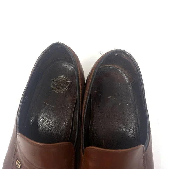 Florsheim‎ Imperial Cognac Brown Leather Apron Toe Loafers Casual Shoes Mens 9 - Picture 4 of 9